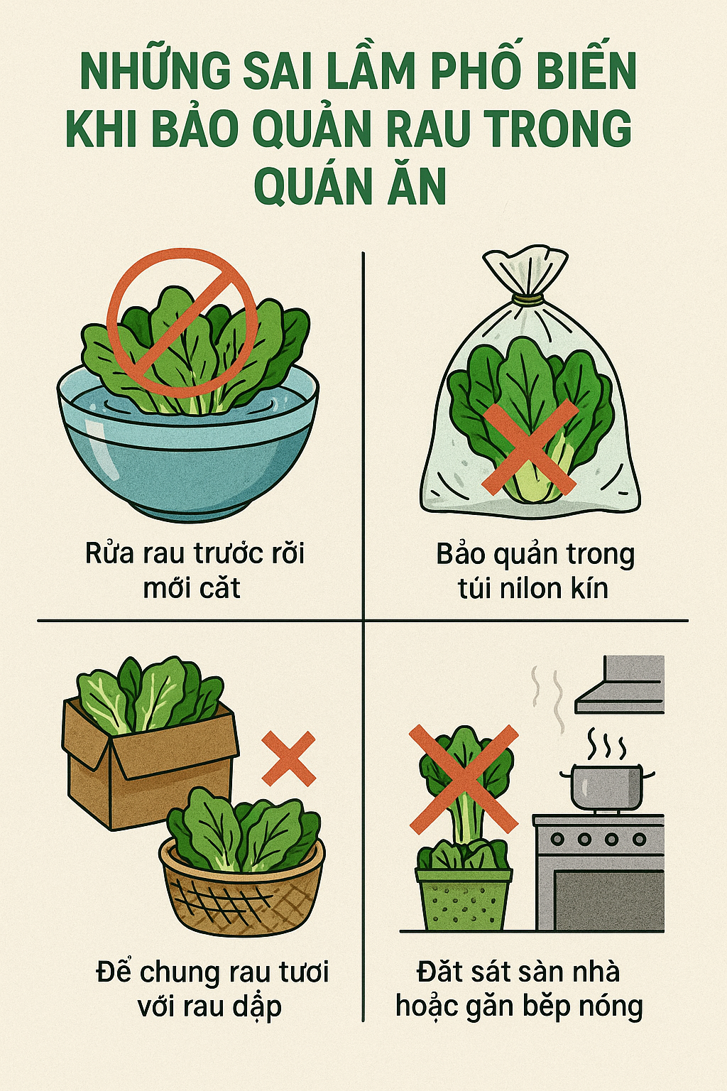  sai lầm phổ biến trong bảo quản rau